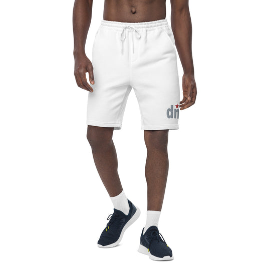 DNB Apparel Men's White, Grey & Red Fleece Streetwear Shorts