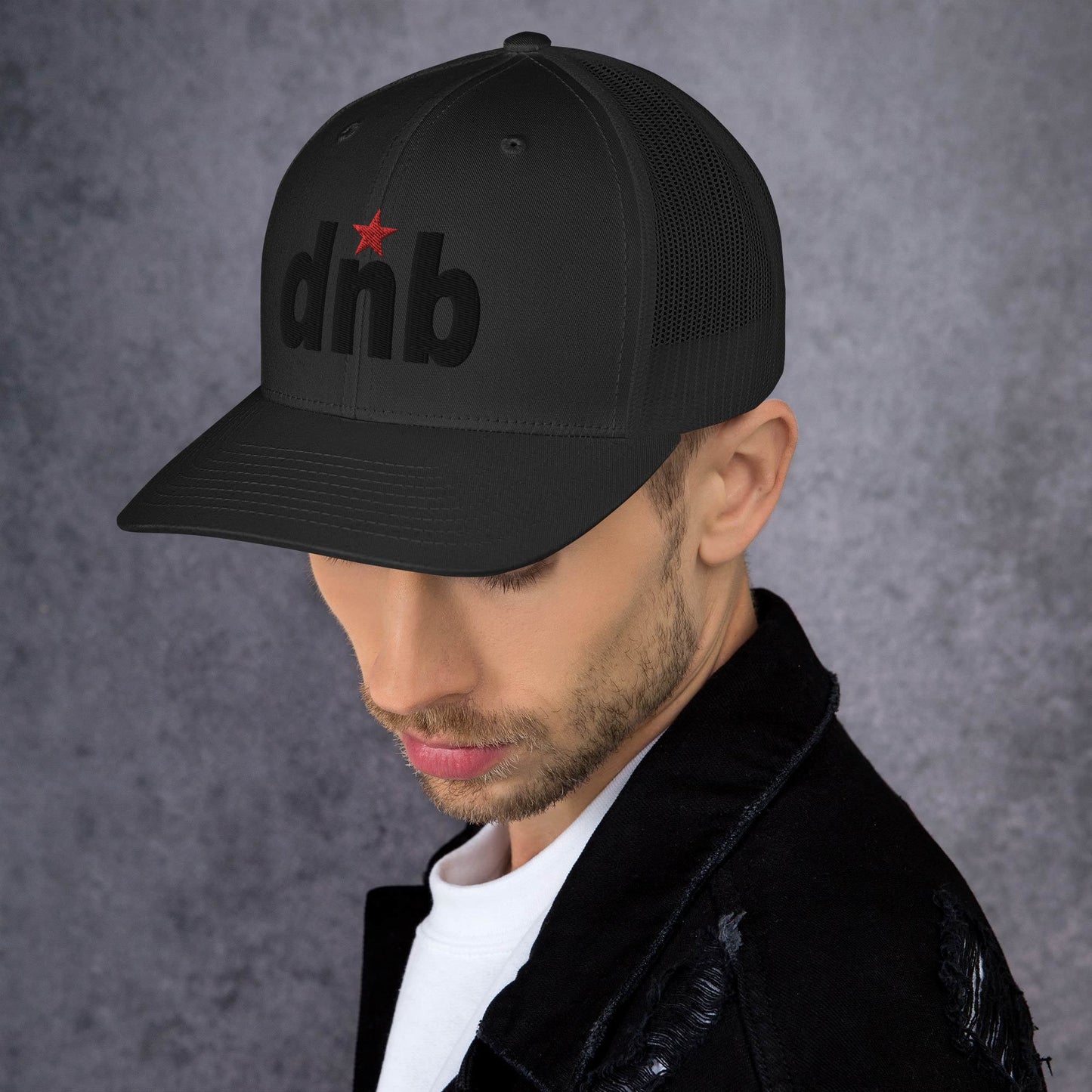 DNB Apparel Black & Red Trucker Cap – Bold Streetwear Classic