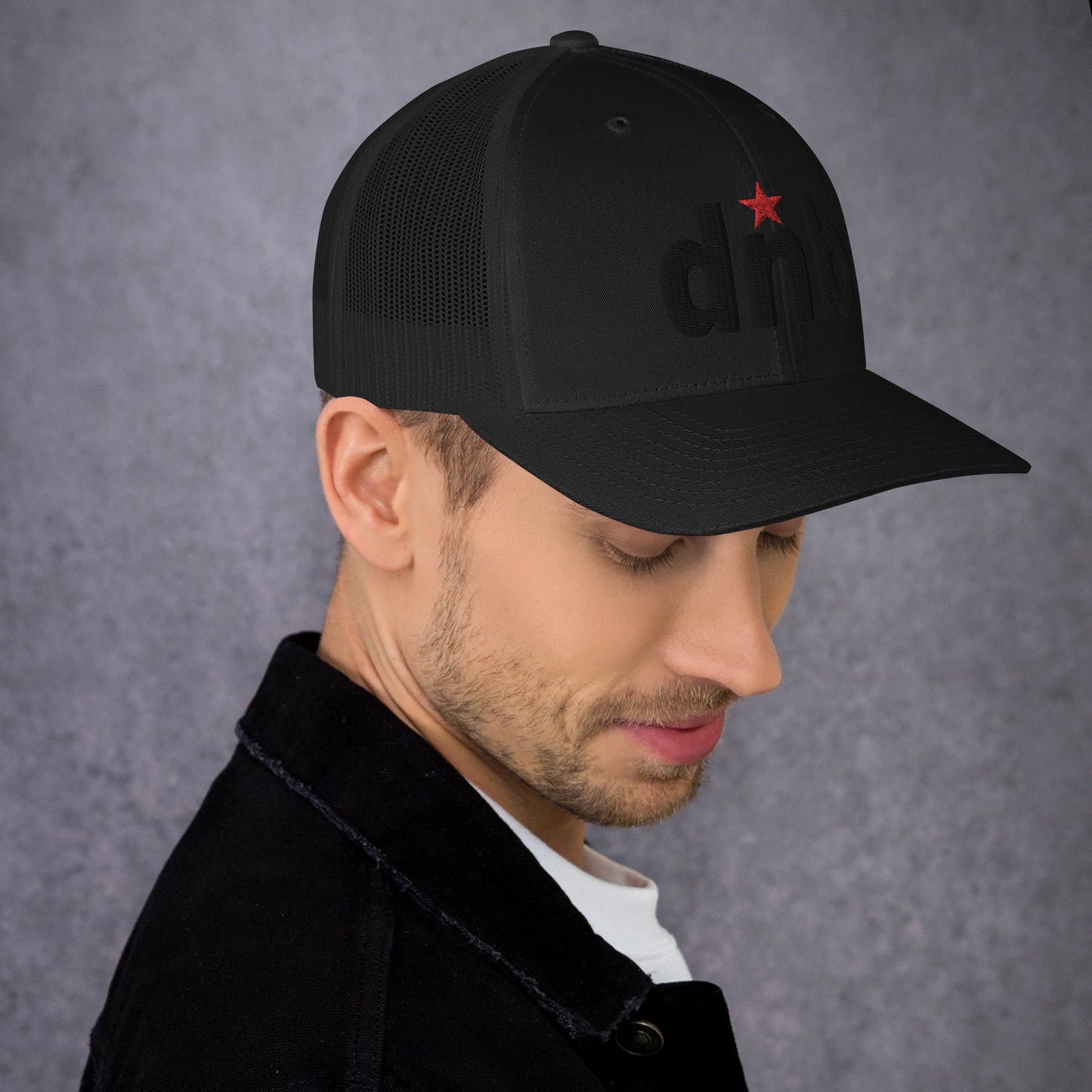 DNB Apparel Black & Red Trucker Cap – Bold Streetwear Classic