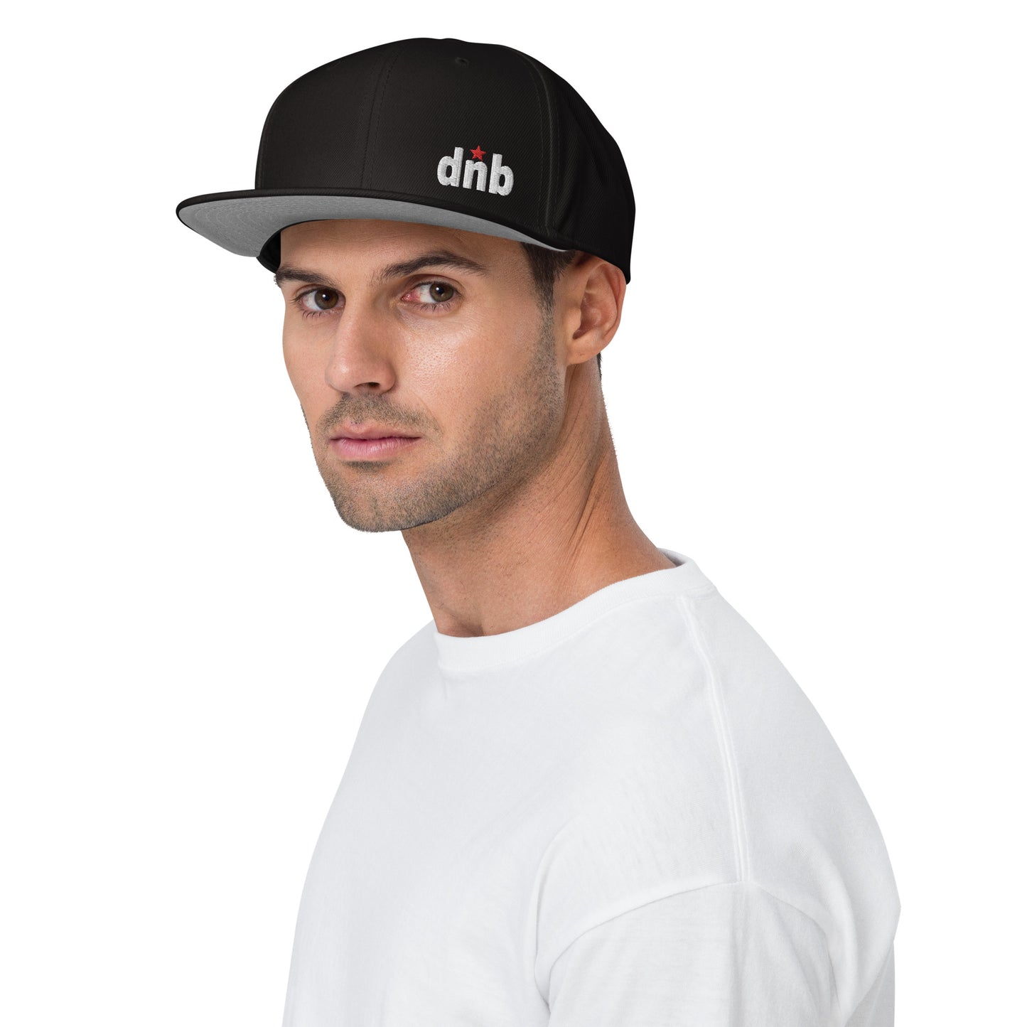 DNB Apparel Black, White, and Red Snapback Hat – Bold Streetwear for the Modern Hustler