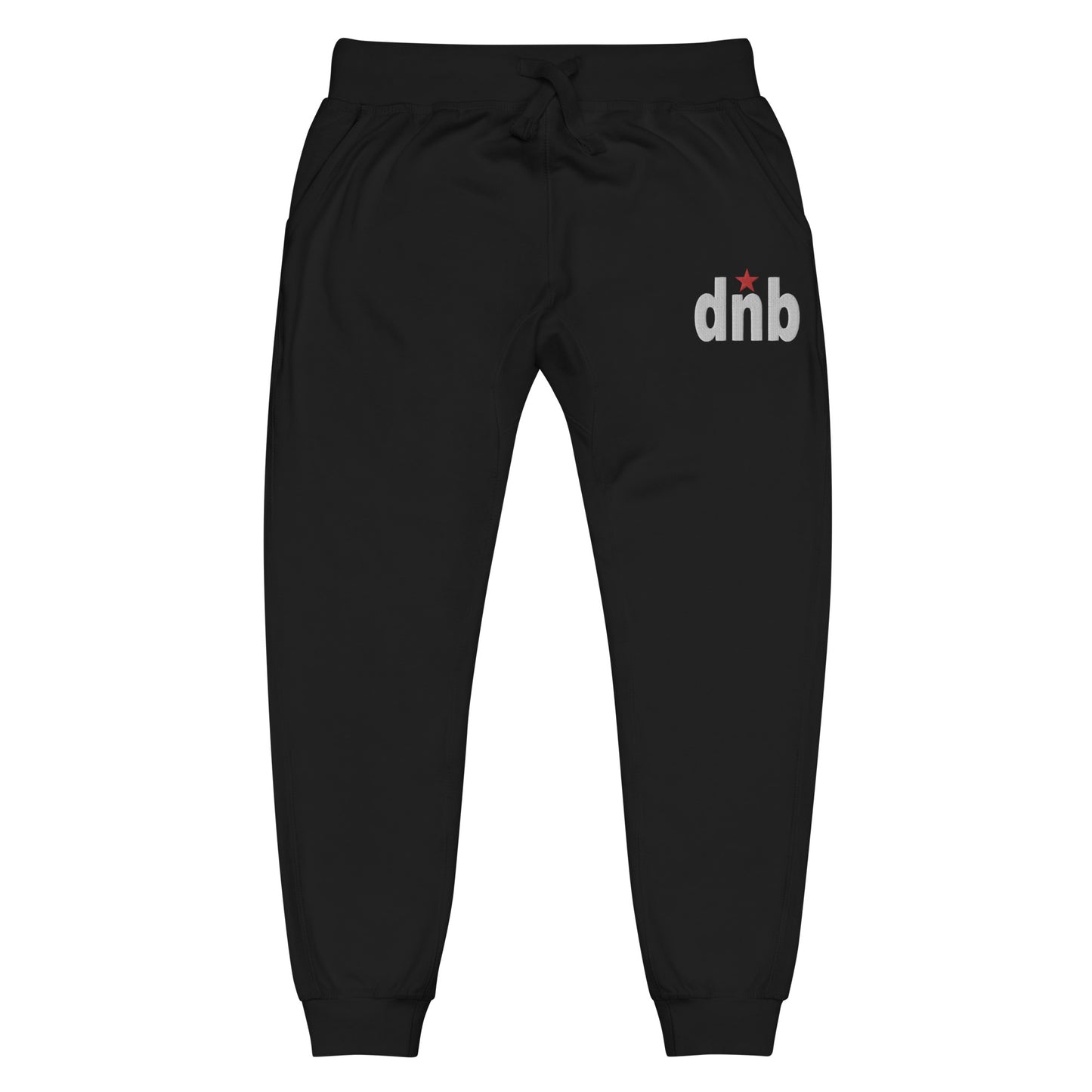 DNB Apparel Black, White & Red Fleece Streetwear Sweatpants