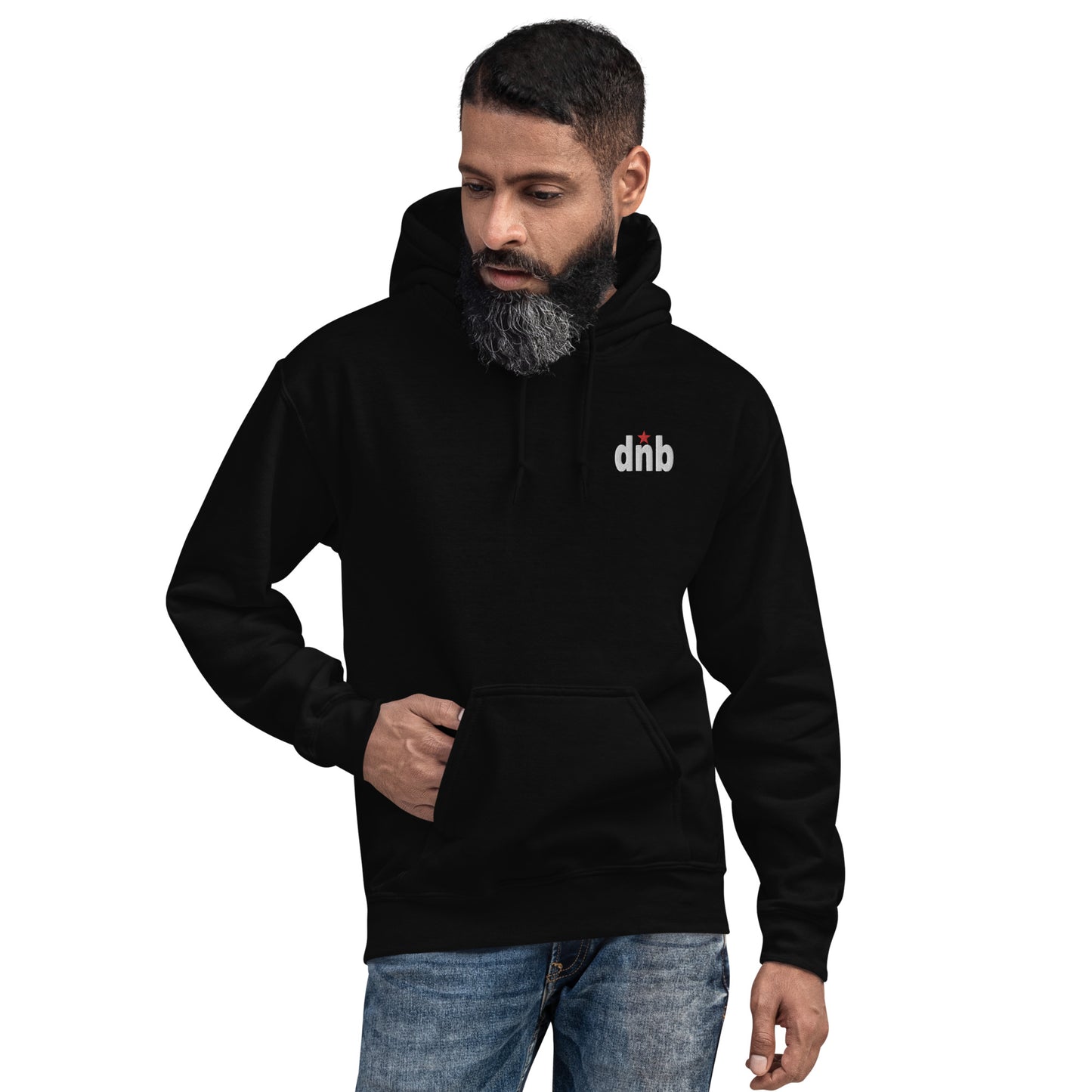 DNB Apparel Black, White & Red Streetwear Hoodie - Bold Urban Style