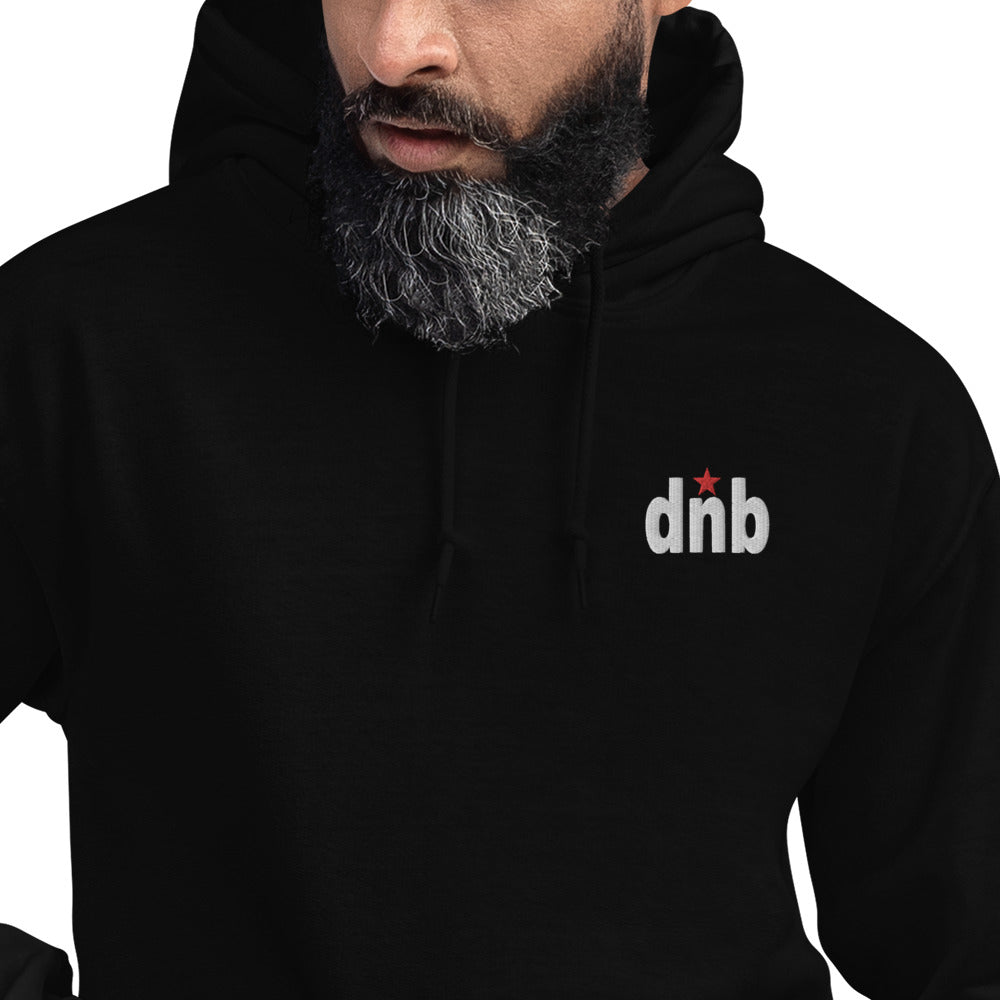 DNB Apparel Black, White & Red Streetwear Hoodie - Bold Urban Style