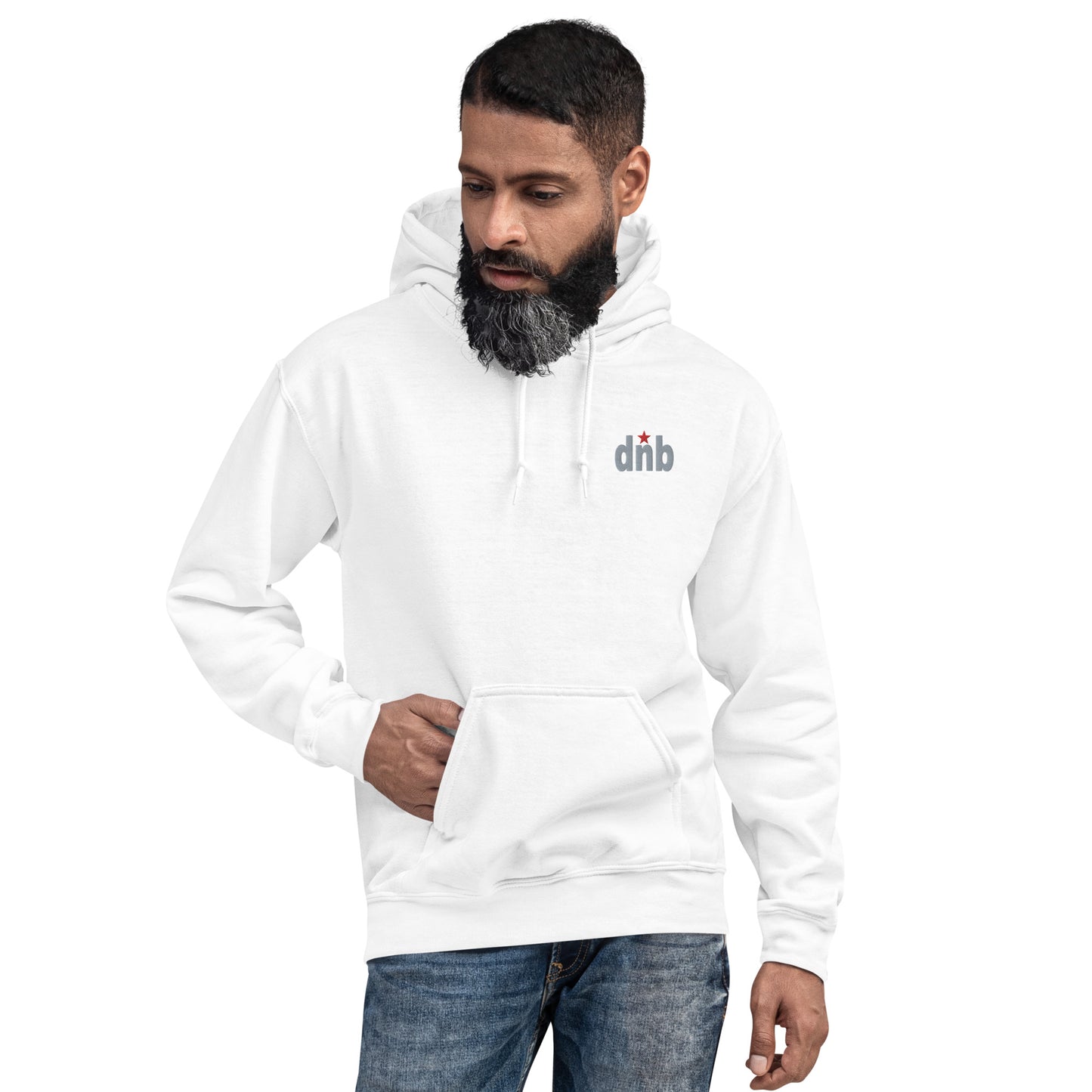 DNB Apparel White, Grey & Red Streetwear Hoodie - Bold Drop and Style