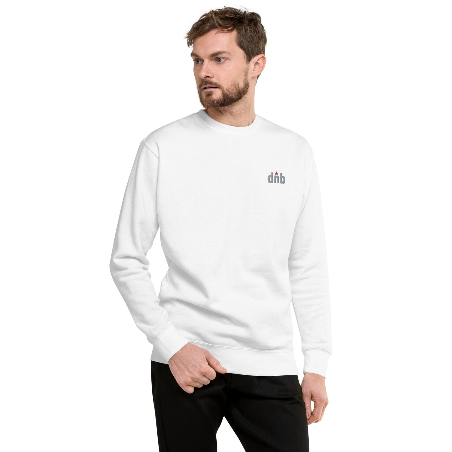 DNB Apparel Unisex Premium Sweatshirt - White, Grey & Red | Streetwear Essential