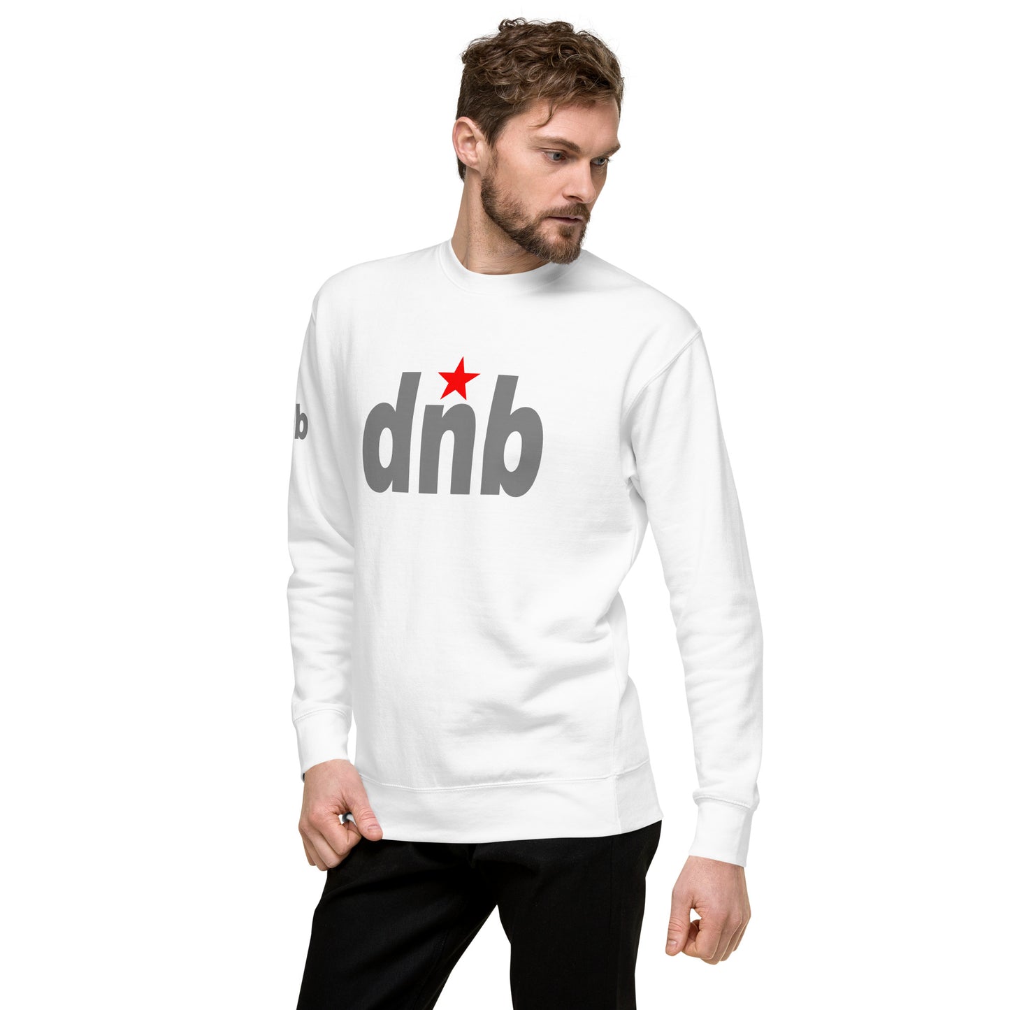 DNB Apparel White, Grey & Red Unisex Premium Streetwear Sweatshirt