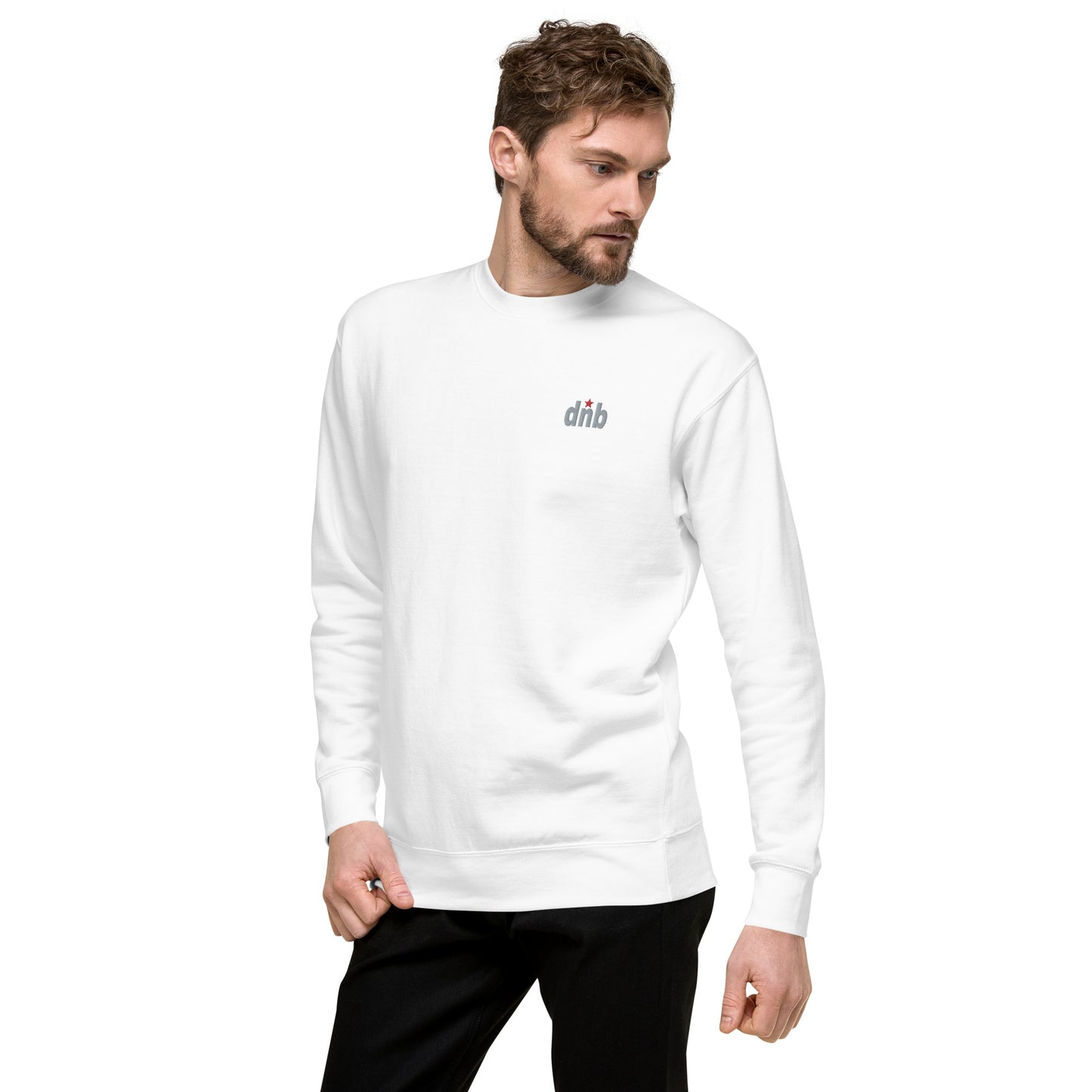 DNB Apparel Unisex Premium Sweatshirt - White, Grey & Red | Streetwear Essential