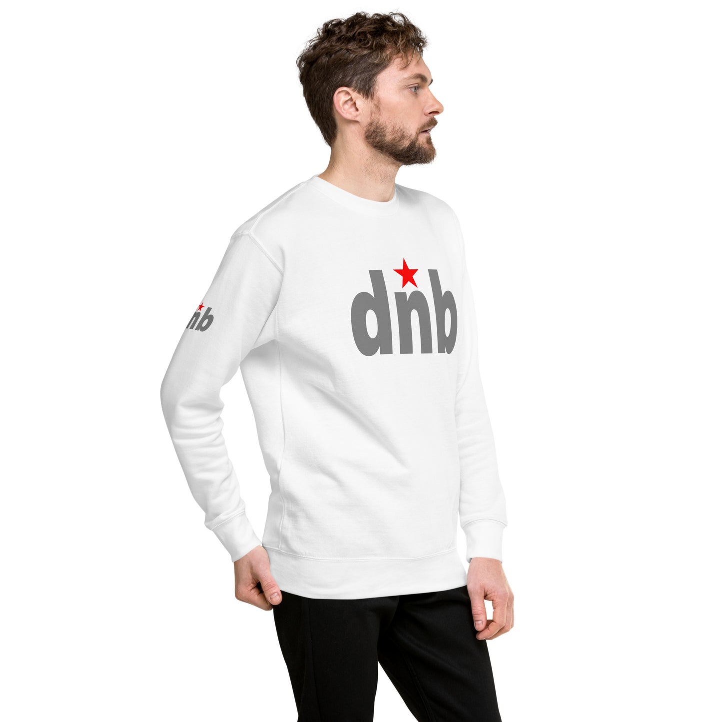 DNB Apparel White, Grey & Red Unisex Premium Streetwear Sweatshirt