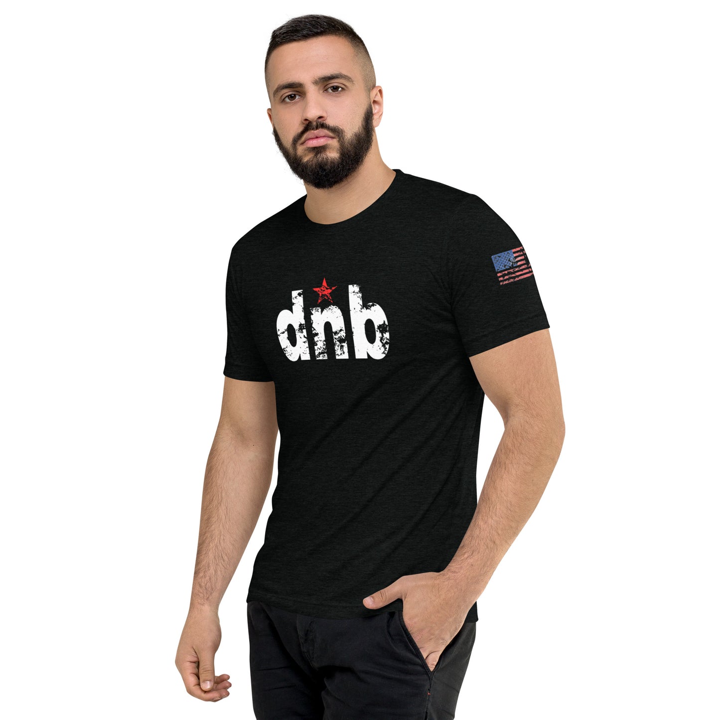 DNB Apparel Streetwear Short Sleeve T-Shirt – Black White  & Red