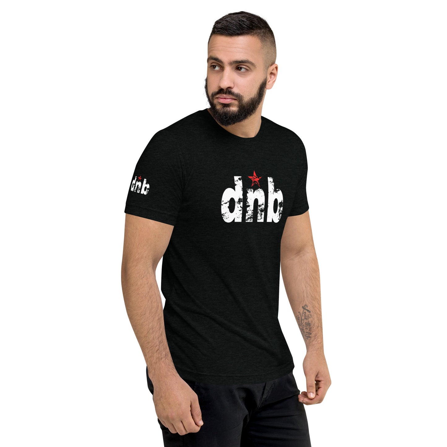 DNB Apparel Streetwear Short Sleeve T-Shirt – Black White  & Red