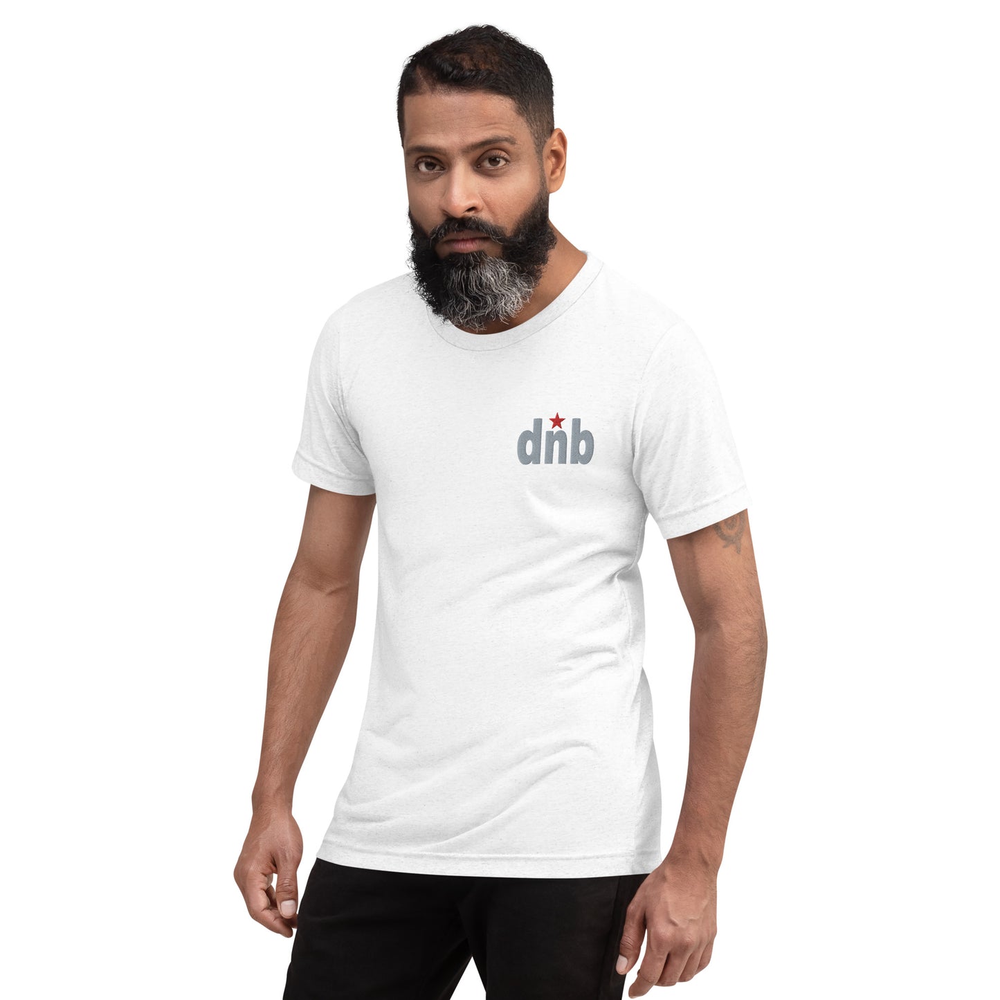 DNB Apparel Streetwear Short Sleeve T-Shirt – White, Grey & Red